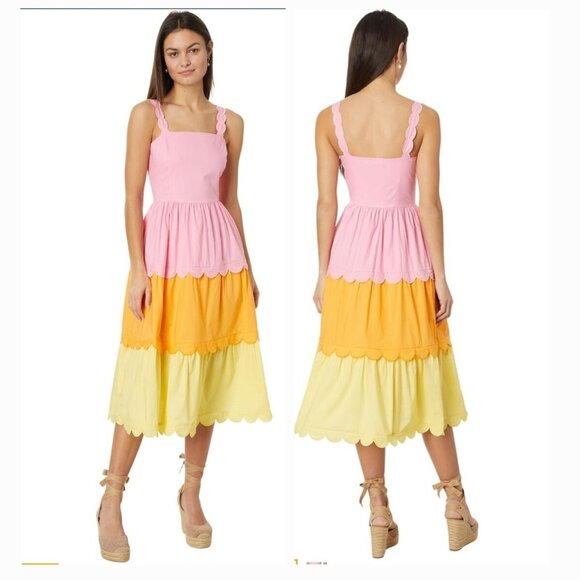 English Factory Women's Colorblock Scallop Dress Size XS - Picture 1 of 3